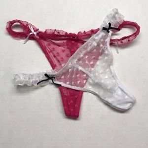 NWOT JoeBoxer Lace See Thong Pink White Very Sexy